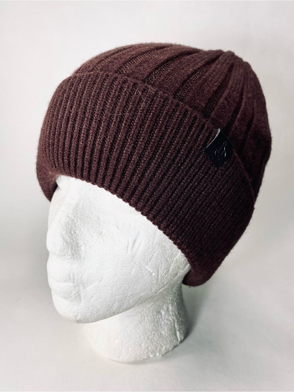 Original Penguin Men's Brown Ribbed Knit Cuff Beanie Fall Winter Hat